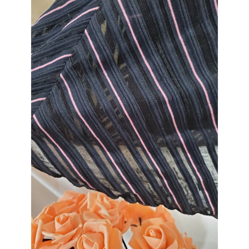 Vtg 90s Fashion Bug Sheer Overlay Stripe Corset Top Skirt Set Plus Size Gothic - Picture 9 of 16